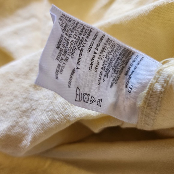 Nautica Mens XXL Yellow Classic Fit Long Sleeve Button Down Shirt - Picture 4 of 6